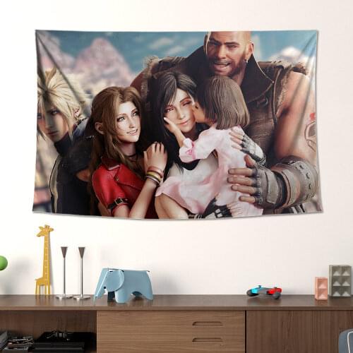 Custom Final Fantasy 7 Heavy Plate Surrounding the Game Hanging Cloth Poster Alice Dormitory Wall Cloth Tifa Tapestry