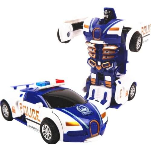 Jizha New One-key Deformation Car Toys Automatic Transform Robot Plastic Model Car Funny Diecasts Toy Boys Amazing Gifts Kid Toy
