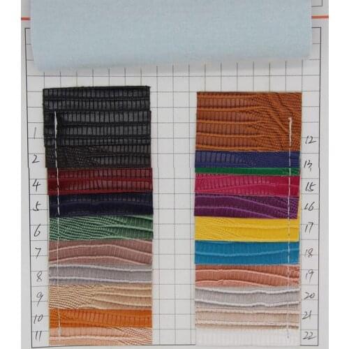 Quality semi PU leather lizards grain luxury home decoration synthetic leather fabric material wholesale