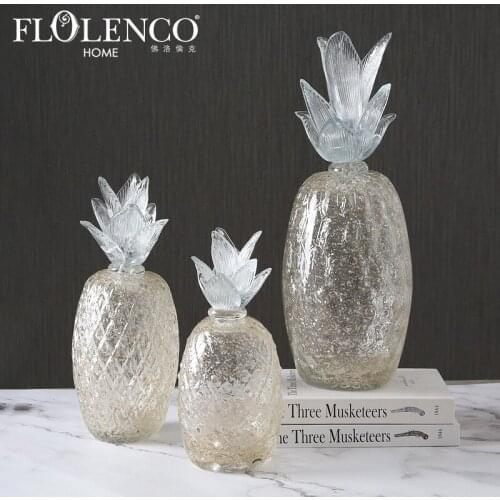 Creative light luxury Nordic simple fashion handmade glass pineapple model room furniture exhibition room home decoration