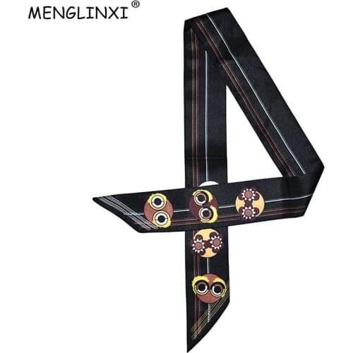 Little Monster Bag Silk Scarf For Women Luxury Brand Foulard Women Tie 2021 New Fashion Head Scarves For Ladies And Girls