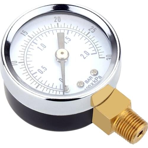 0~30PSI 0~2Bar Air Compressor Gauge 2" Face Side Mount 1/4" NPT Hydraulic Compressed Air Pressure Gauge Tester Measurer