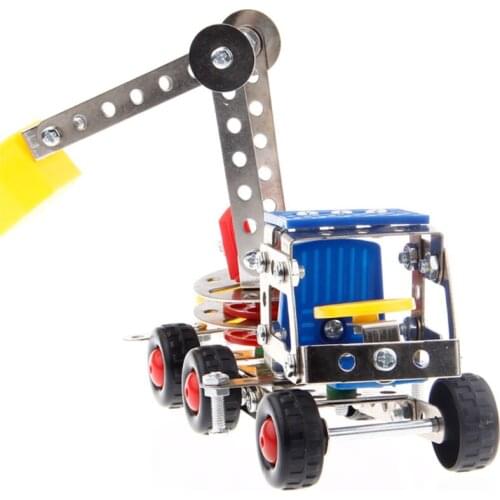 Metal Building Blocks Toys Childrens Handmade Creative Fire Truck Model Educational Toys Building Blocks