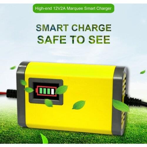 Mini Styling Portable 12V 2A Car Battery Charger Adapter Power Supply Motorcycle Auto Smart Battery Charger LED Display Hot