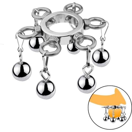 Multifunctional Metal Bdsm Scrotum Pendant Cock Ring Ball Stretcher Adult Sex Toys For Men Chastity Penis Rings Delay Ejaculatio