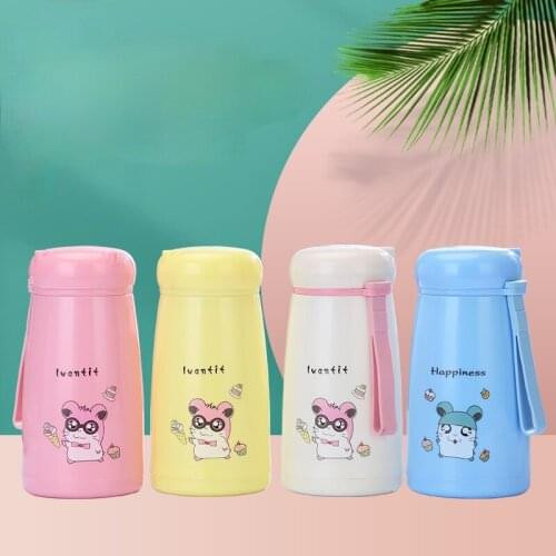 New Cartoon Hamster Cup Portable Lifting Rope Cup Insulates Cute Childrens Sports Water Cup Cute Water Bottle for Girls Kawaii