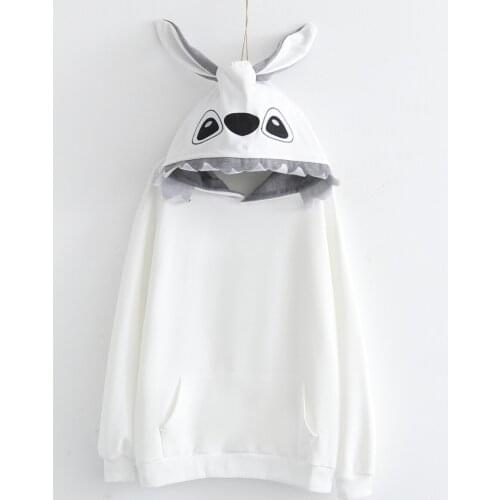 2020 new harajuku Cartoon animal hoodies kawaii oversize womens Cotton Sweet Full Long Pullovers Hooded japanese streetwear
