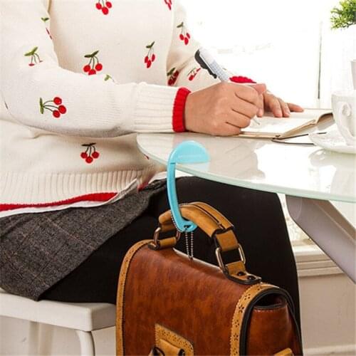 New 2021 Portable Bag Hooks Exquisite Plastic Desk Chair Handbag Tote Hook Bags Hanger Holder 10.5*5.5cm
