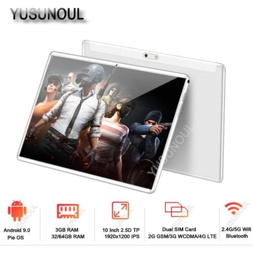 2020 New 10 inch 3GB RAM 32/64GB ROM Android 9.0 Google Play 4G LTE PhoneCall Tablet WiFi Bluetooth GPS 2.5D Glass Tablets 10.1"
