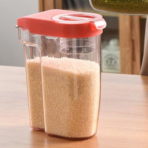 2L Rice Storage Dispenser BPA Free Plastic Cereal Container Dry Food Storage