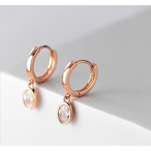 MloveAcc 925 Sterling Silver Round Hoop Earrings for Women with CZ Drop Trendy Elegant Bride Jewelry Gift Prevent Allergy