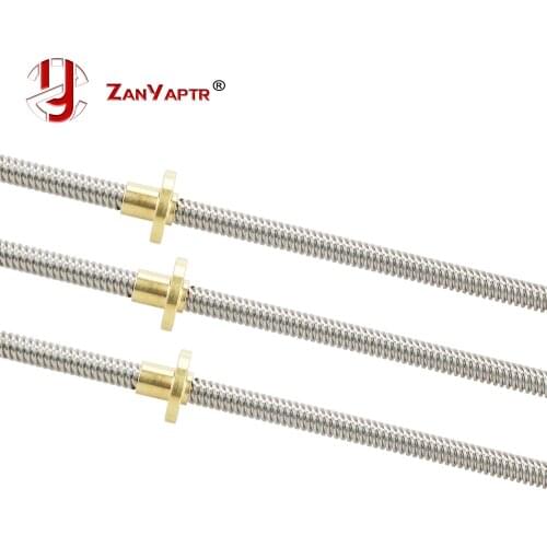3pcs RepRap 3D Printer THSL-300-8D T-type stepper motor trapezoidal Lead Screw Dia 8MM Thread 8mm Length 300mm with Copper Nut
