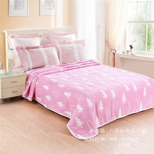 Six Layers Muslin Blanket Summer Quilt Double King Size Blanket 100% Cotton Blanket on the bed Super Soft Breathable, 200x220cm
