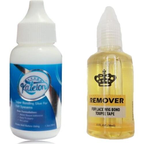 1.3 Oz 38 ml lace front wig glue Katelon super bonding glue with 1 Oz 30 ml yellow remover for Lace Wig