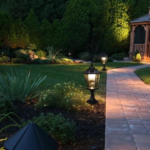 Lawn light 2 pcs Outdoor Waterproof LED Solar Power Light Dual Color Temperature Lamp for outdoor Garden solar lamp