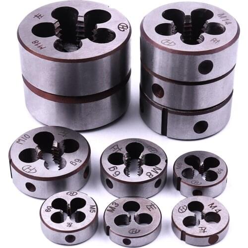 M3 M4 M5 M6 M8 Mini Round Metric Dies High Hardness Alloy Steel durable Metric Left Die Threading Tools