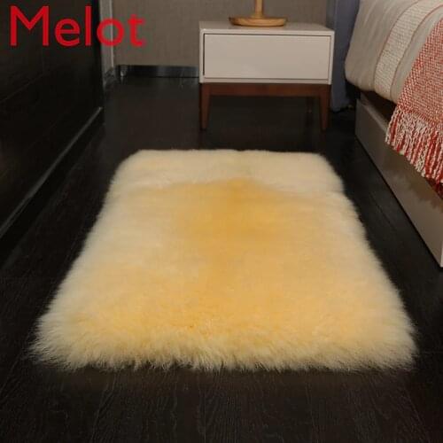 Solid Color Winter Warm Bedroom Pure Wool Carpet Luxury Living Room Sheepskin Carpet Window Cushion Chair Cushion Free shipping