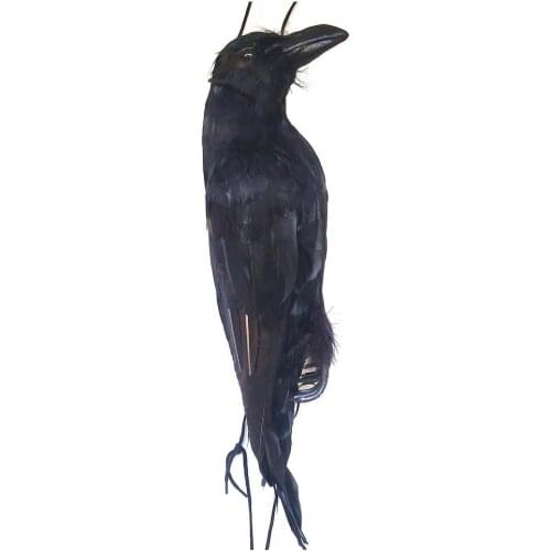 Halloween Decor Simulation Black Crow Animal Model Artificial Crow Black Bird Raven Prop Scary Decoration For Party Supplies