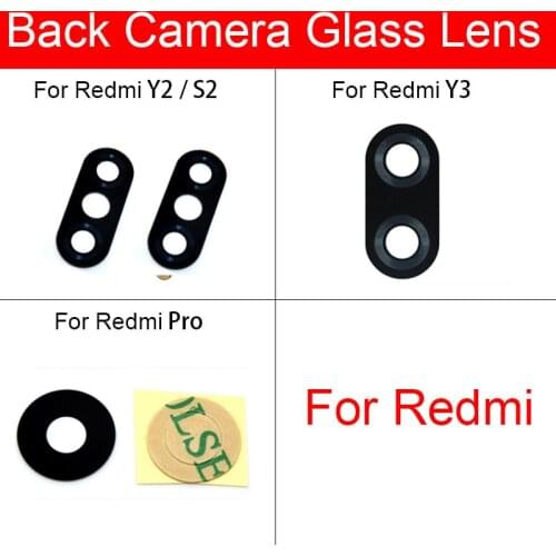 Back Rear Camera Glass Lens with Adhesive Sticker Glue For Xiaomi Redmi Y2 Y3 S2 Pro Replacement Parts