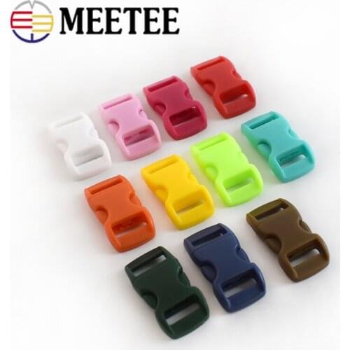 Meetee 50/100pcs 11mm Plastic Backpack Release Buckle Pet Safety Clasp Umbrella Rope Hook for 10mm Webbing DIY Accessory F5-6