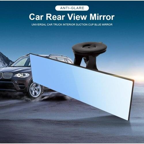 Car Interior Rearview Mirrors Auto Rear View Mirror Anti-glare 1200R Curved Surface Suction Cup Blue Mirror Car Accessories