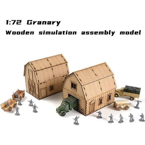 1:72 World War II European Granary Building Scene Wooden Assembled Model Ornaments Handmade Gifts