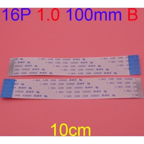16pin FFC FPC flat flexible cable 1.0mm pitch 16 pin Reverse Length 100mm Width 17mm Ribbon Flex 16pin AWM 20624 80C 60V VW-1