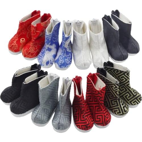 5*2.5cm 1/6 BJD Doll shoes For EXO Doll points boots antique cloth boots antique Toy Accessories shoes