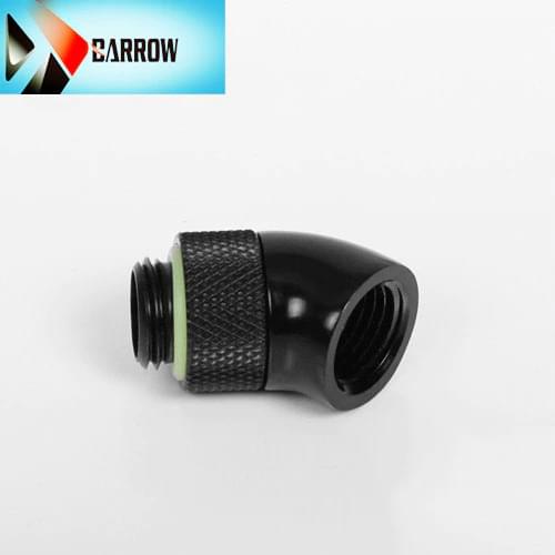 2PCS Barrow 45 degree Rotary Fitting s water cooling computer adapter Black White Silver G1/4'' thread TWT45-B01