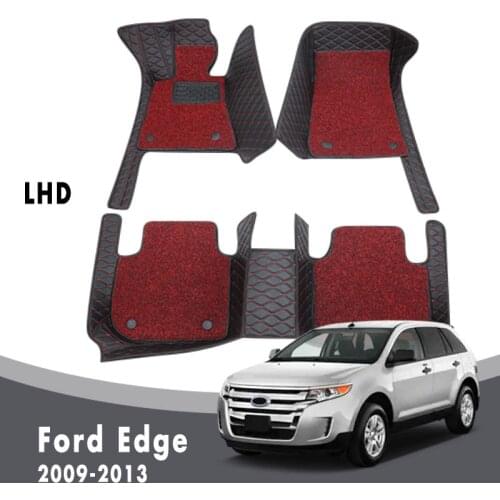 Car Floor Mats For Ford Edge 2013 2012 2011 2010 2009 Carpets Auto Double Layer Wire Loop Leather Interior Accessories Rugs