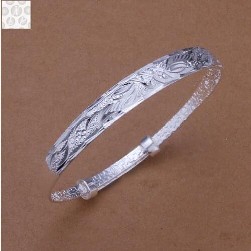 B185 Free Shipping! SGS Test Past Latest Trendy Classic Silver color plated jewelry Hot sell Bangle Wholesale Price