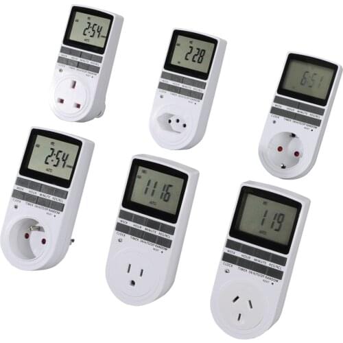 Free shipping beautiful socket timer digital timer programmable time switch 240V 230V 220V 120V 16A 15A 13A 10A UK AU FR BR US