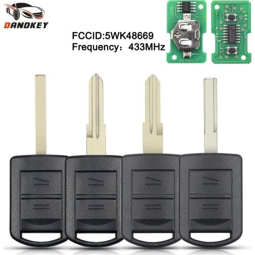 Dandkey Car Uncut 2 Buttons 433Mhz 5WK48669 ID40 Chip Remote Key For Vauxhall Opel AGILA MERIVA ASTRA C COMBO VAN TIGRA VECTRA