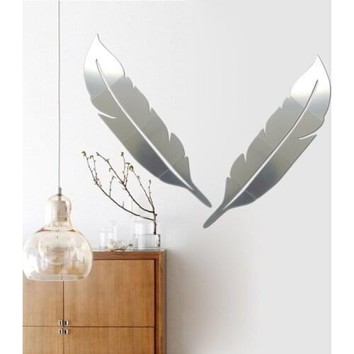 2021 New Creative Wall Stickers Mirror Stickers Decal Leaf Shape For Living Room Mirrors For Bedroom Fashion Home Decoration