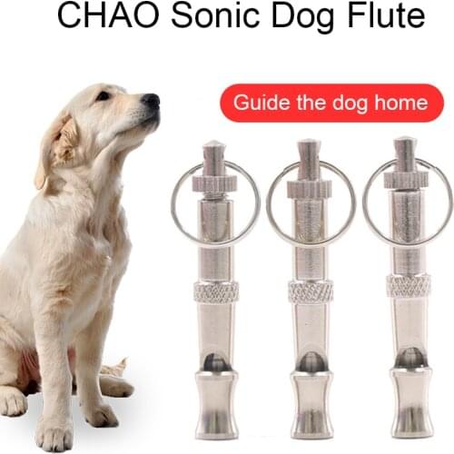 Dog flute Pet Dog Training Obedience Whistle Ultrasonic Adjustable Flute Puppy New Metal Silver Keychain Ultra Sonic(3 pieces)