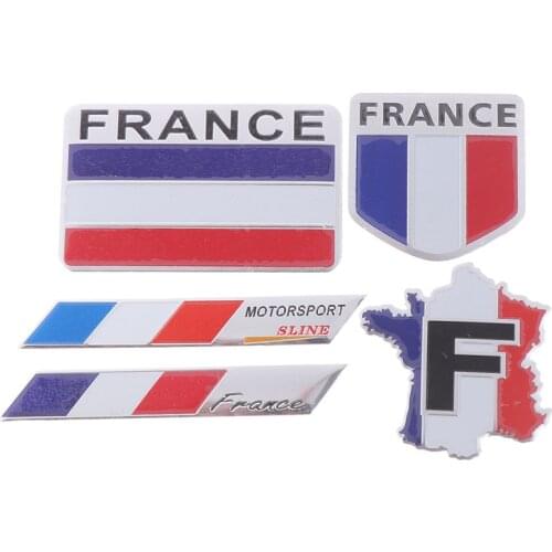 Hot Sale Car Styling 3D Aluminum France Flag Emblem Badge Car Sticker Decals Car-Styling For 307 206 207 C2 C3