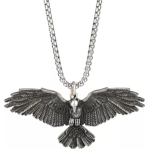 Personality Retro Eagle Pendant Punk Mens Necklace Hip Hop Bar Hip Hop Party Jewelry Steam Gothic Machine Driver Necklace