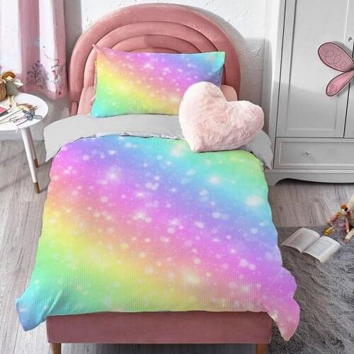 Rainbow Unicorn Duvet Cover Set Kids Cute Bedding Set Boys Girls Bedspreads Cartoon Bed set 150x200 Single Double 135x200