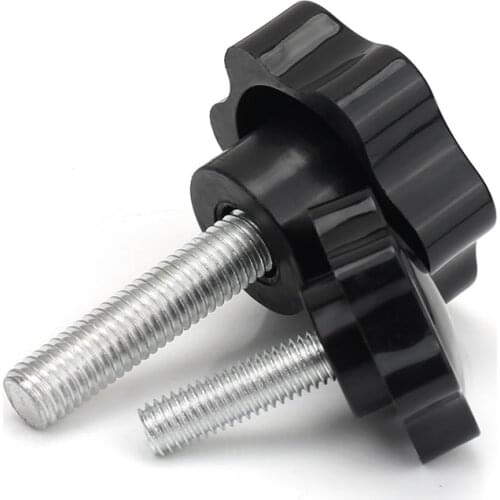 M5 M6 Knob screws Plum bakelite hand tighten screw handle 32mm star black hand thumb screws knob tightening manual screw