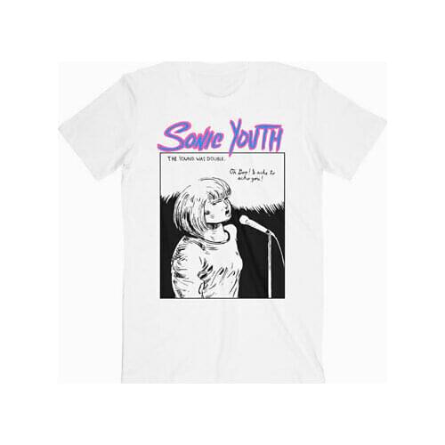 Sonic Youth Band Tour Tee Men White Unisex Cotton T-shirt Size S-4XL KB033