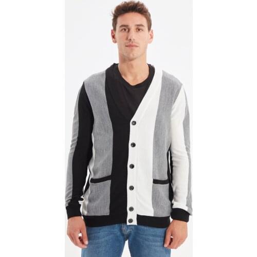 Trendyol Male Regular With Color Block Cardigan TMNAW22HI0280