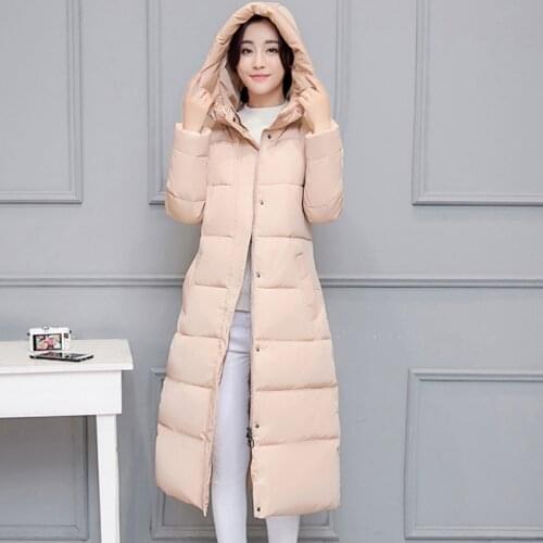 Autumn Winter New Down Cotton Coat Women Fashion Casual Long Cotton Jacket Womens Plus Size Hooded Windproof Warm Parkas n008