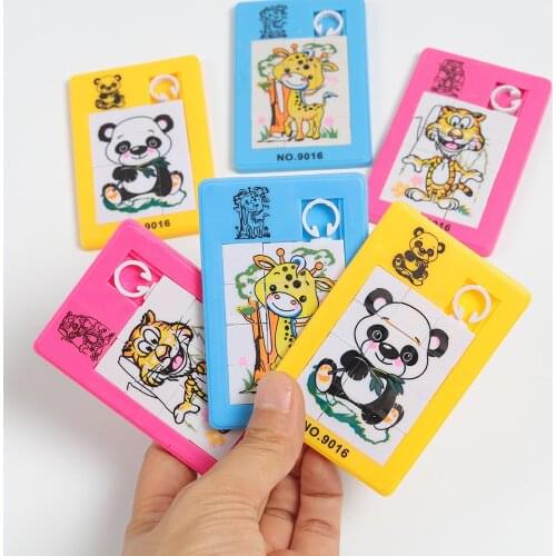 10Pcs Cute Move Animal Jigsaw Puzzle Kids Birthday Party Gift Baby Shower Children Educational Toys Souvenir Party Favors Reward
