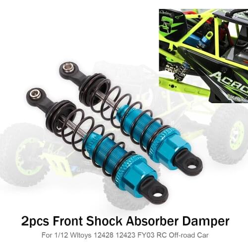 2pcs RC Car Front Shock Absorber Damper Metal for 1:12 Wltoys 12428 12423 FY03 Hopup Parts RC Off-road Cars RC Crawler