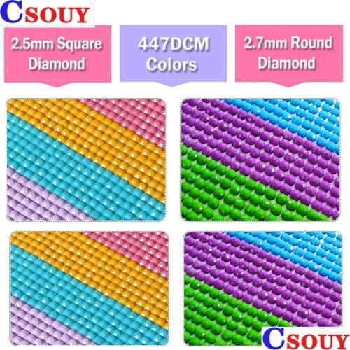 Resin Square Drills For DIY Diamond Painting Embroidery Rhinestone Colorful Mosaic Stone