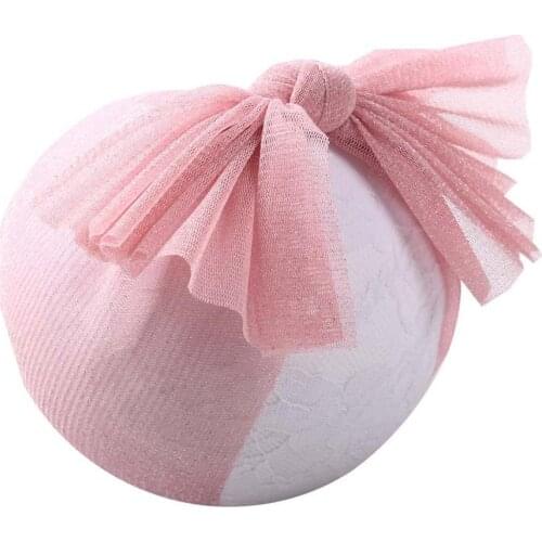 Soft Gold Silver Yarn Headbands Head Wrap For Newborn Baby Girls Cute Big Bow Princess Headwear Hair Accessories New Born Gifts