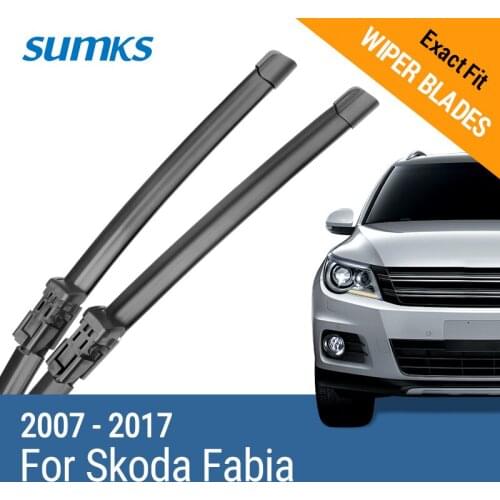 SUMKS Wiper Blades for Skoda Fabia Hatchback Estate 21"&21" Fit Push Button Arms 2013 2014