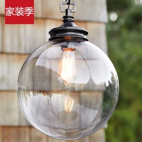 Contemporary Pendant with Transparent Globe Glass Shade