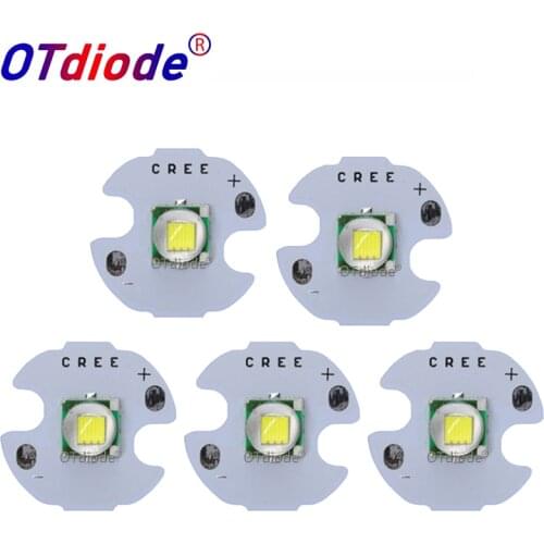 5PCS CREE XML XM-L T6 LED U2 10W WHITE High Power LED Emitter Diode with 12mm 14mm 16mm 20mm PCB for DIY