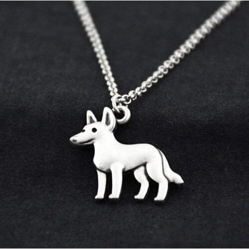 Vintage Silver Color Stainless Steel Long Chains Blue Heeler&Australian Cattle Dog Charm Pendant Necklaces For Women Men Jewelry